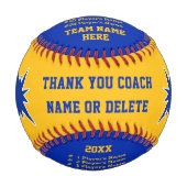 青、金ゴールドパーソナライズされた野球ボール、すべての選手 野球ボール (正面)