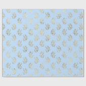青/金ゴールドマーメイドパターン ラッピングペーパー (フラット)
