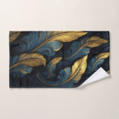 青 – 金ゴールドリーフ ハンドタオル (ハンドタオル)