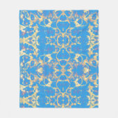 青+金ゴールド大理石 フリースブランケット (正面)