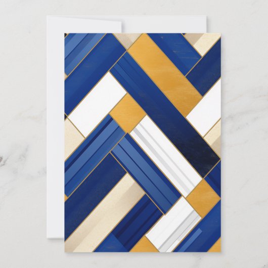 青+金ゴールド王室の写真の卒業発表 案内状 (裏面)