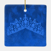 青、金ゴールド蝶キンセアニェラ写真 セラミックオーナメント (裏面)