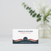 青、金ゴールド、ピンクモダンプロフェッショナルQRコード 名刺 (スタンド正面)