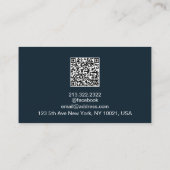 青、金ゴールド、ピンクモダンプロフェッショナルQRコード 名刺 (裏面)