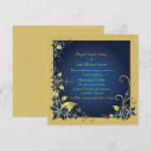 青、金ゴールド·フレーム 招待状 (正面/裏面)