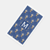 青、金ゴールド、白アールデコ扇花モチーフ (コーナー)