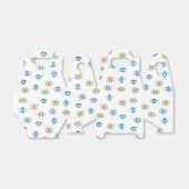 青、金ゴールド、白ギリシャ目マチパターン フェイバーボックス (折り畳みなし)