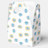 青、金ゴールド、白ギリシャ目マチパターン フェイバーボックス (オープン)