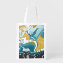 青、金ゴールド、黒い大理石のような渦巻き