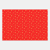 青・金・赤の星柄 ラッピングペーパーシート (正面)