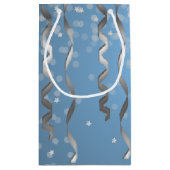 青（銀のストリーマーと星） スモールペーパーバッグ (裏面)