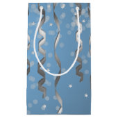 青（銀のストリーマーと星） スモールペーパーバッグ (正面)