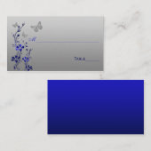 青、銀のフローラと蝶座席表 プレイスカード (正面/裏面)