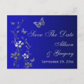 青、銀の蝶の日付はがきを保存 案内ポストカード (正面)