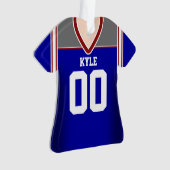 青/銀/赤サッカージャージー オーナメント (正面)