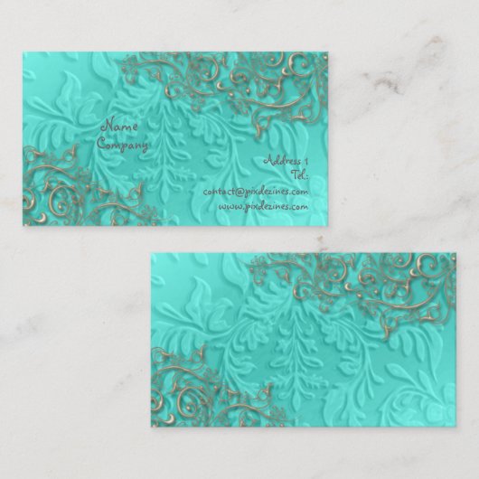 青+錆色の銀色が渦巻く 名刺 (正面/裏面)