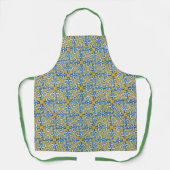 青/黄パター人気があるンプリント エプロン (正面)