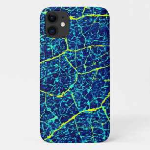 青/黄色の抽象芸術パターン iPhone 11 ケース