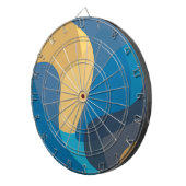 青、黄色、カッコいいトレンディー都市波状イラストレーション ダーツボード (正面右)