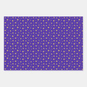 青、黄金、赤の星模様 ラッピングペーパーシート (正面2)