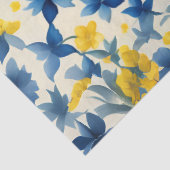 青、黄、および白のフローラ切り離し 薄葉紙 (詳細)