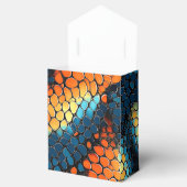 青、黄、オレンジ色のヘビの皮 フェイバーボックス (オープン)