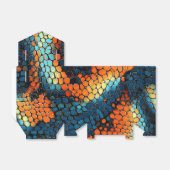 青、黄、オレンジ色のヘビの皮 フェイバーボックス (折り畳みなし)