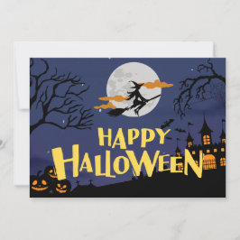 青 黄 モダン ハッピー ハロウィン シーズンカード