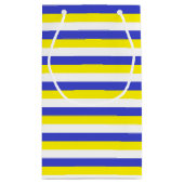 青、黄、白のストライプ スモールペーパーバッグ (裏面)