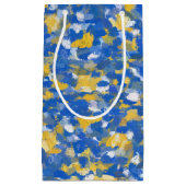 青、黄、白のスプ絵を描ラッシュ スモールペーパーバッグ (正面)