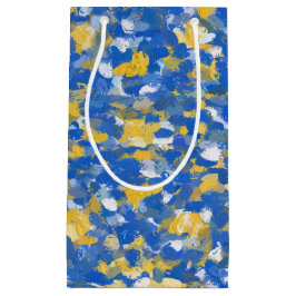 青、黄、白のスプ絵を描ラッシュ スモールペーパーバッグ