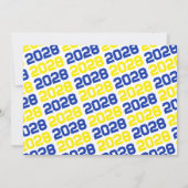 青、黄、白の卒業写真招待状 招待状 (裏面)