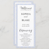 青、黄、白の格子縞結婚式 プログラム (正面/裏面)