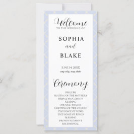 青、黄、白の格子縞結婚式 プログラム