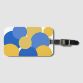 青、黄、白の水玉模様 ラゲッジタグ (正面横)