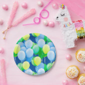 青、黄、緑のバルーン – 紙プレート ペーパープレート (パーティー)