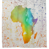 青、黄、緑の水の色アフリカ シャワーカーテン (正面)