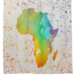 青、黄、緑の水の色アフリカ シャワーカーテン