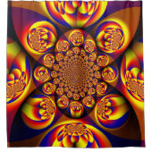 青、黄、金ゴールドミニ球 シャワーカーテン (正面)