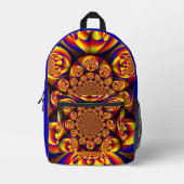 青、黄、金ゴールドミニ球 プリントバックパック (正面)
