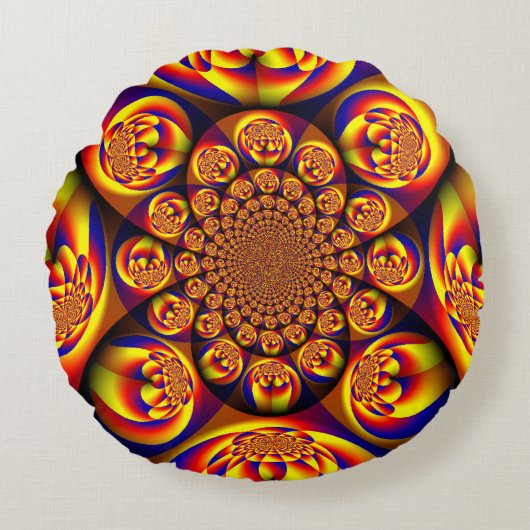 青、黄、金ゴールドミニ球 ラウンドクッション (正面)