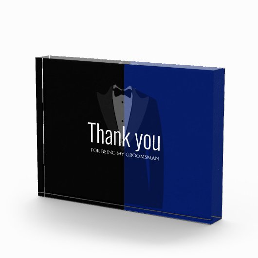 青/黒のタキシード柄 結婚前のお祝いパーティーグッズ 写真 (右)