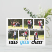 青、黒の新年応援2023 6写真コラージュ シーズンカード (スタンド正面)