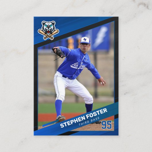 青・黒の野球トレーディングカード、野球カード コーリングカード (正面)