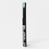 青,黒ダマスク,あなたのモノグラム,名前 Case-Mate iPhoneケース (裏面/左)