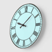 青(黒)、ヴィンテージ(ローマ数字) ラージ壁時計 (傾斜)