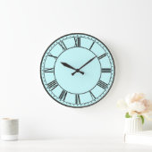 青(黒)、ヴィンテージ(ローマ数字) ラージ壁時計 (ホーム)
