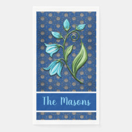 青、黒、灰色の水玉模様の花