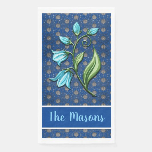 青、黒、灰色の水玉模様の花 (正面)