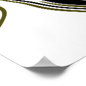 青、黒、珊瑚、白い渦巻きアートのような大理石 ポスター (角)